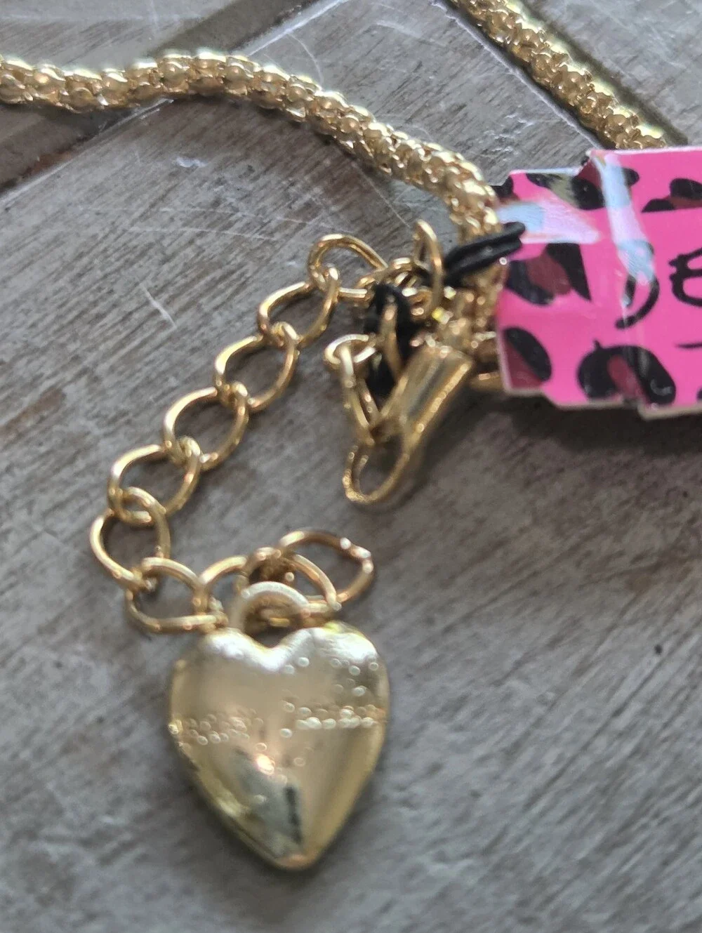 NWT Betsey Johnson Gold-Tone Cat Pendant Necklace Blue White Crystal Accents